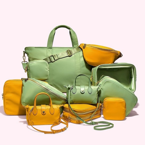 NWT Stoney Clover Lane - Double Zip Pouch - Pasta Limited Edition Golden Yellow - Picture 3 of 4